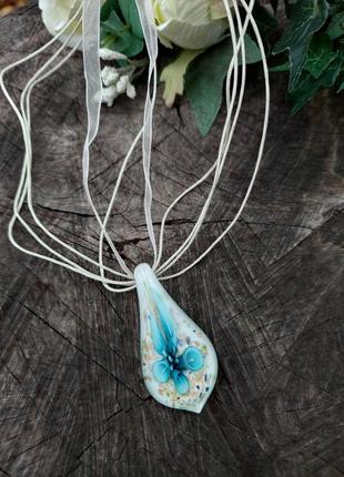 Стеклянная подвеска в форме капли, муранское стекло