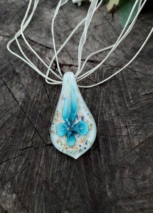 Стеклянная подвеска в форме капли, муранское стекло