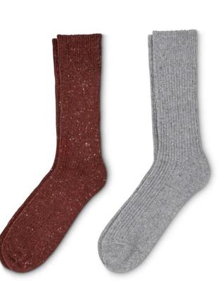 Tchibo высокие мужские носки с шерстью бордовые 41 42 43 р1 фото