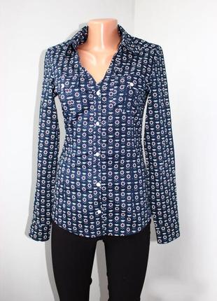 Рубашка сорочка темно-синя у принт якорів коттон бавовна, індія, s/xs/4 (3110)3 фото
