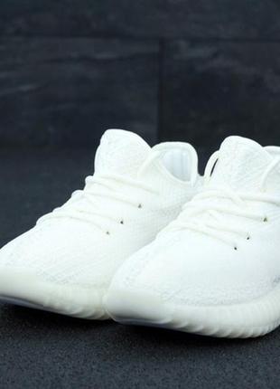 Adidas yeezy boost 350 white белые летние кроссовки адидас изи буст (36-45рр), кросівки адідас ізі 350 білі2 фото