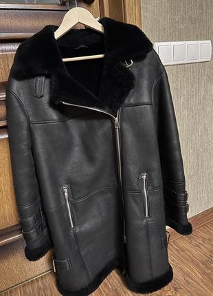 Довга натуральна дублянка авіатор7 фото