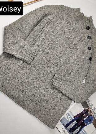 Свитер мужской серого цвета теплый шерсть от бренда wolsey trade mark l xl