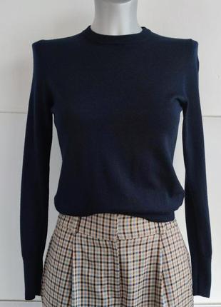 Базовий вовняний светр uniqlo синього кольору.1 фото