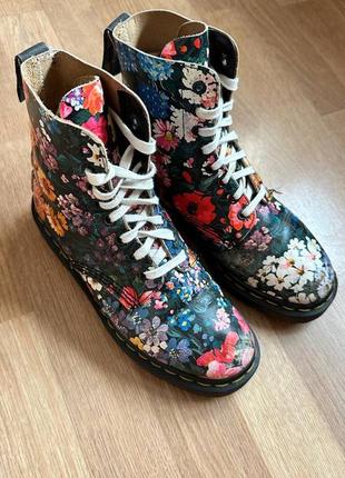 Dr. martens 1460 pacsal floral кожаные женские ботинки мартинсы.8 фото