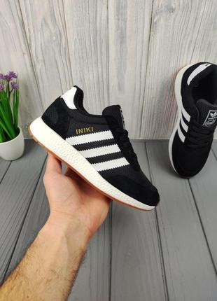 Кросівки жіночі осінь — зима adidas iniki thermo black white4 фото