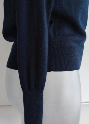 Базовий вовняний светр uniqlo синього кольору.7 фото