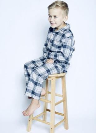 Классическая детская пижама в клетку в костюмном стиле marks&amp;spencer (англия)4 фото