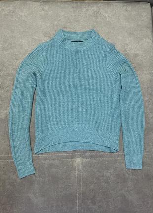 Женский свитер голубого цвета vero moda6 фото