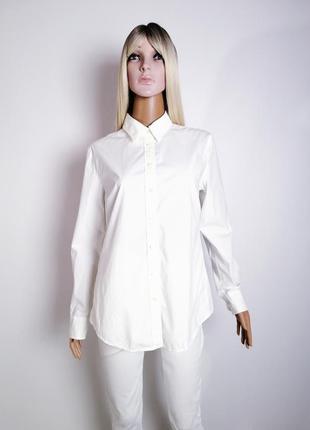 Белая базовая хлопковая рубашка gap