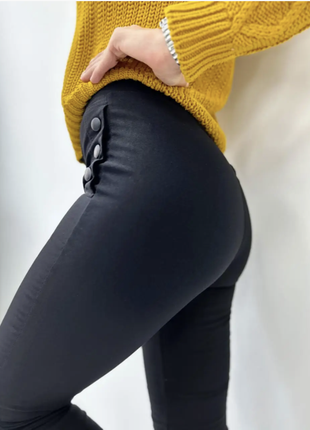 Демісезонні легінси лосини джинс-коттон на флісі | батал4 фото