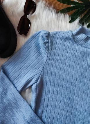 Кофта голубого кольору, светр базовий для дівчини, гарна стильна дешева кофтинка4 фото