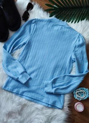 Кофта голубого кольору, светр базовий для дівчини, гарна стильна дешева кофтинка7 фото