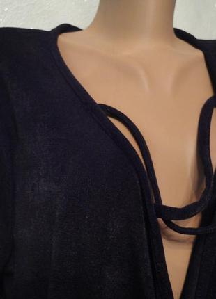Черная кофта с открытой грудью, нарядный пуловер , нитка люрекс, свободный покрой4 фото