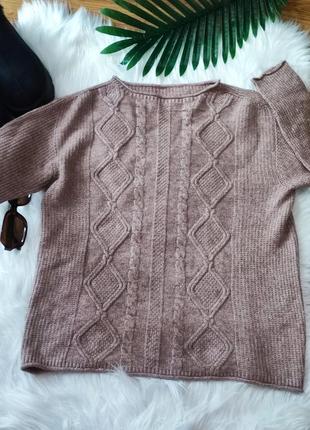 Женский свитер кашемировый коричневого цвета для девушки, вязаный джемпер с кашемиром2 фото