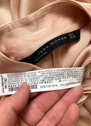 Развоенное платье из чекер с v вырезом узлом zara6 фото