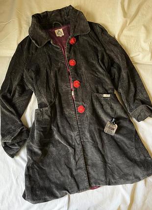 Сіре вельветове оверсайз пальто від ness