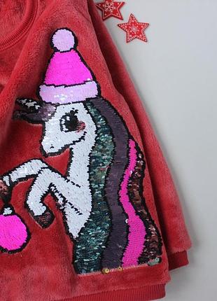 Кофта тепла махрова новорічна h&m 4-6 років4 фото