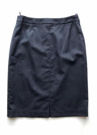 Boss hugo boss темно-синяя шерстяная юбка на подкладке5 фото
