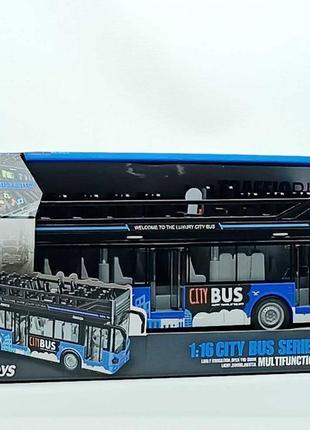 Автобус shantou двоповерховий "sity bus" синій 30 см js122-122-2