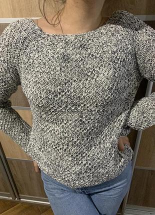 Светр вʼязаний чорно-білий