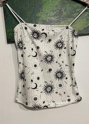 Майка в космический принт солнце месяц звезды