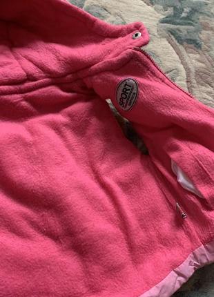 Теплая безрукавка пуховик для малыша для девочки розовая двусторонняя3 фото