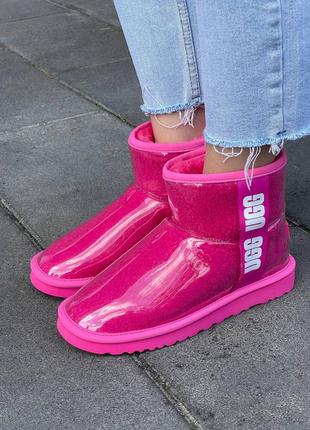 Женские угги ugg classic clear mini pink8 фото