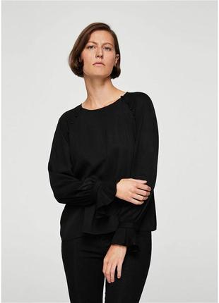 Блуза женская черная стильная casual mango2 фото