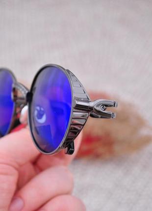 Фирменные круглые солнцезащитные очки havvs polarized с боковой шорой5 фото