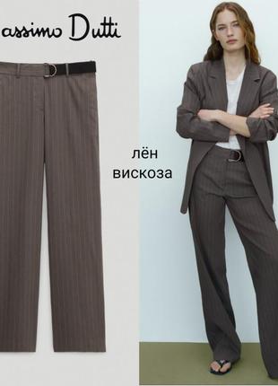 Massimo dutti лляні штани з поясом