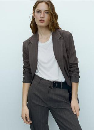 Massimo dutti льняные брюки с поясом3 фото