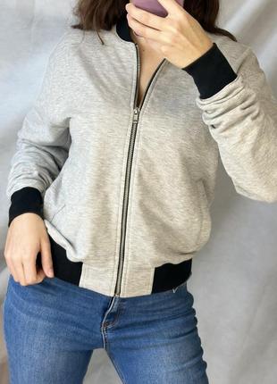 Сіра зіпка кофта на замочку topshop