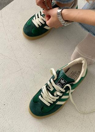 Кроссовки adidas gazelle x gucci green valvet