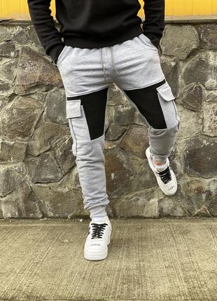 Модні молодіжні спортивні трикотажні штани джоггеры карго внизу завужені5 фото