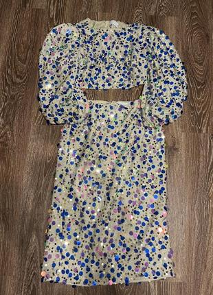 Новогодний костюм (юбка+топ)