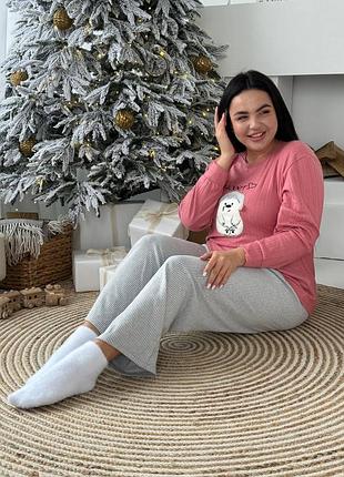 Флисовая пижама. теплый домашний костюм