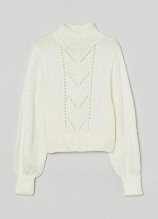 Новий білий светр з ажурним візерунком h&amp;m