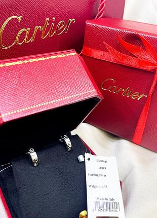 Срібні сережки сережки цвяхи круглі з капелюшками цвяхів гвоздики картьє cartier срібло проба 925 нові з биркою італія