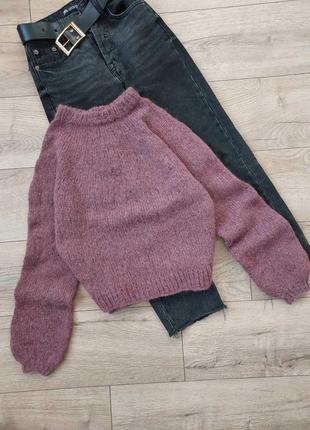 Мохеровий светр джемпер мохер вовняний оверсайз свитер мохеровый пуловер шерстяной1 фото