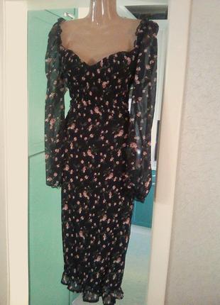 Распродажа платья missguided миди asos с цветочным принтом5 фото