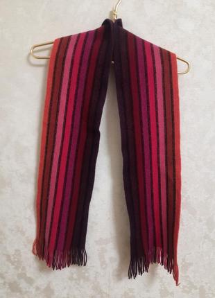 Шикарный довгиц шерстяной шарф в полоску ribert mackie of scotland4 фото
