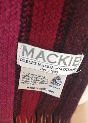 Шикарный довгиц шерстяной шарф в полоску ribert mackie of scotland5 фото