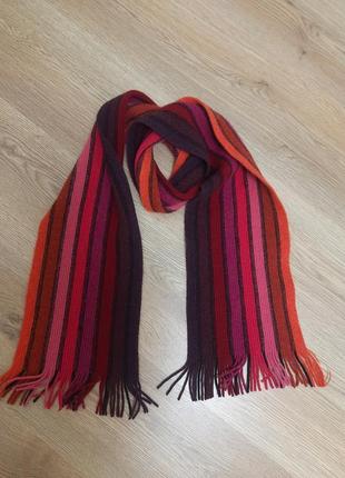 Шикарный довгиц шерстяной шарф в полоску ribert mackie of scotland9 фото