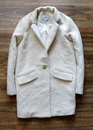 Шерстяное двубортное пальто на одну пуговицу от suncoo франция5 фото