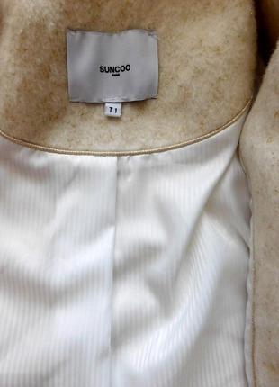 Шерстяное двубортное пальто на одну пуговицу от suncoo франция7 фото