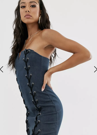 Сукня джинсова корсет на шнуровці asos3 фото