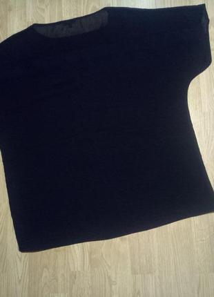 Футболка черная большая оверсайз объемная oversize м  шипы клепки блуза10 фото