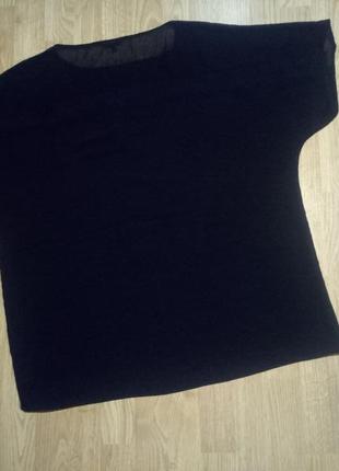 Футболка черная большая оверсайз объемная oversize м  шипы клепки блуза3 фото