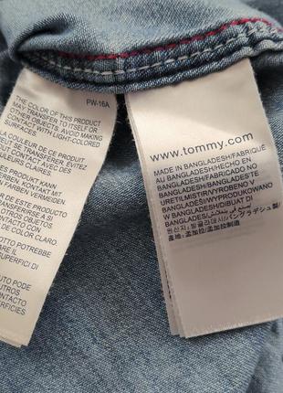 Tommy hilfiger джинсовая рубашка regular fit оригинал (xl)8 фото